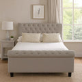 Orsina Orlando Light Grey Ottoman Double Bed – Tufted Storage Bed