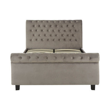 Orsina Orlando Grey Velvet Ottoman King Bed – Tufted Storage Bed