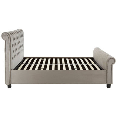Orsina Orlando Grey Velvet Ottoman King Bed – Tufted Storage Bed