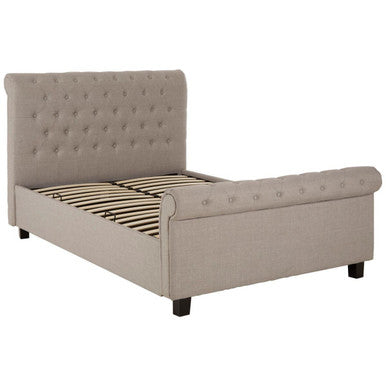 Orsina Orlando Light Grey Ottoman King Bed – Button Tufted Storage