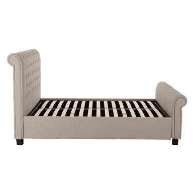 Orsina Orlando Light Grey Ottoman King Bed – Button Tufted Storage