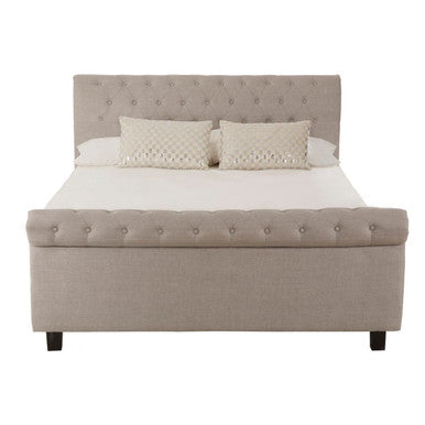 Orsina Orlando Light Grey Ottoman King Bed – Button Tufted Storage