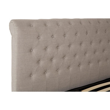 Orsina Orlando Light Grey Ottoman King Bed – Button Tufted Storage