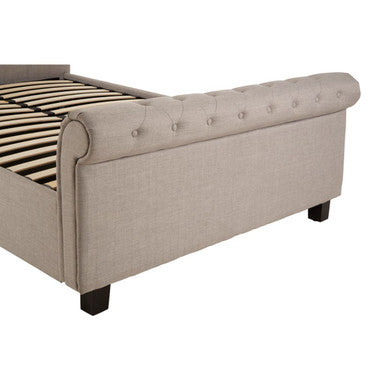 Orsina Orlando Light Grey Ottoman King Bed – Button Tufted Storage