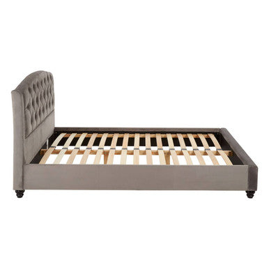 Orsina Josephine Double Bed – Steel Shade Tufted Velvet Upholstered