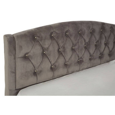 Orsina Josephine Double Bed – Steel Shade Tufted Velvet Upholstered