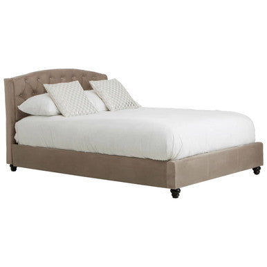 Orsina Josephine Double Bed – Mink Brushed Velvet Tufted Headboard