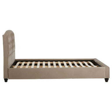 Orsina Josephine Double Bed – Mink Brushed Velvet Tufted Headboard