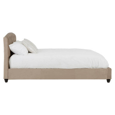 Orsina Josephine King Bed – Tufted Upholstered Mink Arched Headboard