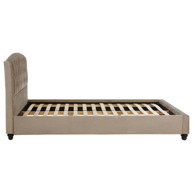 Orsina Josephine King Bed – Tufted Upholstered Mink Arched Headboard