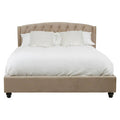 Orsina Josephine King Bed – Tufted Upholstered Mink Arched Headboard