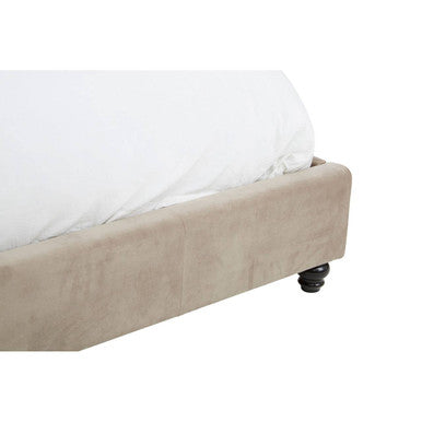 Orsina Josephine King Bed – Tufted Upholstered Mink Arched Headboard