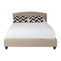 Orsina Josephine King Bed – Beige Tufted Upholstered Bed Frame