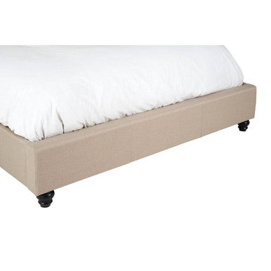 Orsina Josephine King Bed – Beige Tufted Upholstered Bed Frame