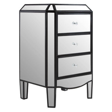 Orsina Tiffany 3 Drawer Mirrored Chest – Glam Bedroom Storage Dresser