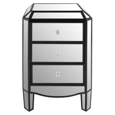 Orsina Tiffany 3 Drawer Mirrored Chest – Glam Bedroom Storage Dresser