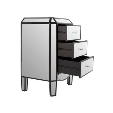 Orsina Tiffany 3 Drawer Mirrored Chest – Glam Bedroom Storage Dresser