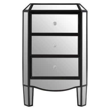 Orsina Tiffany 3 Drawer Mirrored Chest – Glam Bedroom Storage Dresser