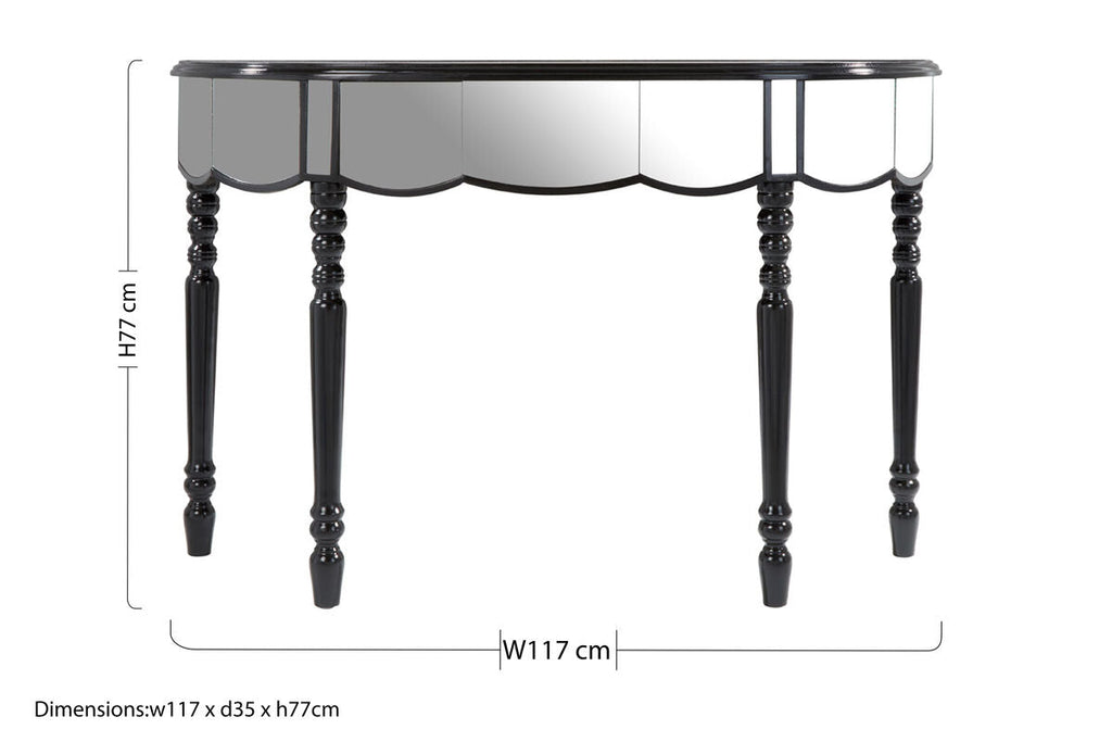 Orsina Tiffany Mirrored Console Table – Glam Glass Accent Entryway Desk
