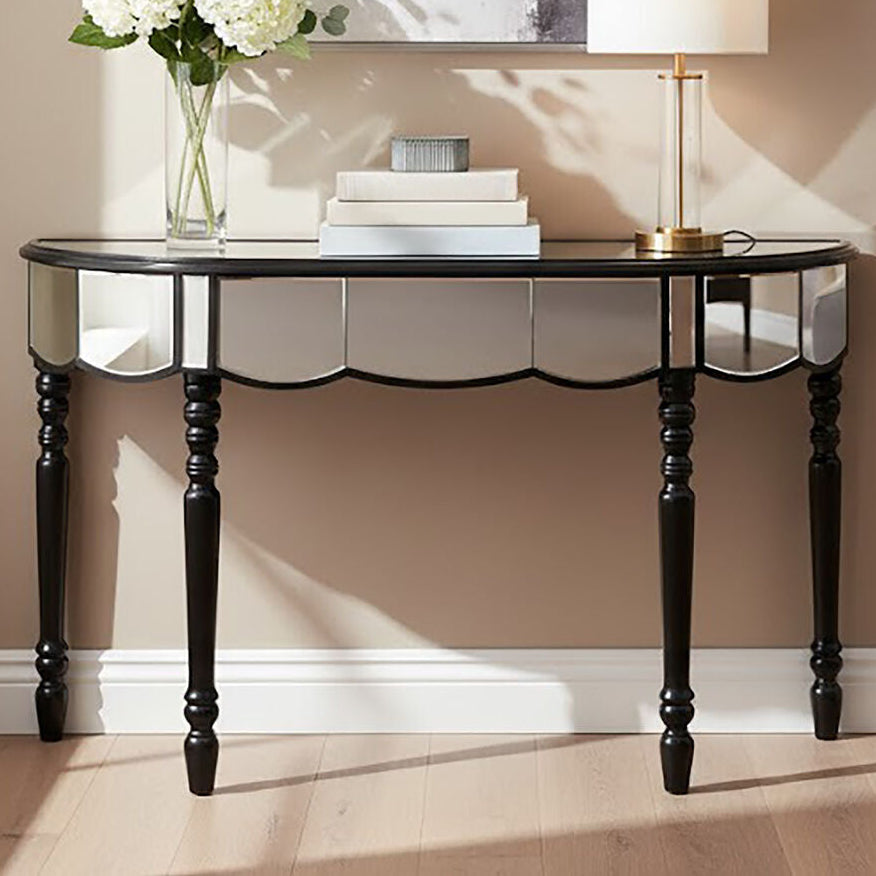 Orsina Tiffany Mirrored Console Table – Glam Glass Accent Entryway Desk