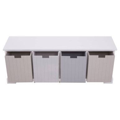 Orsina New England 4 Drawer Storage Bench – White Entryway Seating