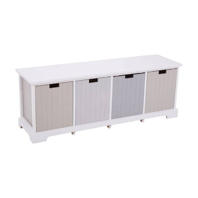 Orsina New England 4 Drawer Storage Bench – White Entryway Seating