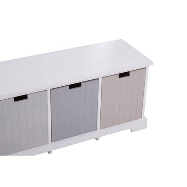 Orsina New England 4 Drawer Storage Bench – White Entryway Seating