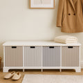 Orsina New England 4 Drawer Storage Bench – White Entryway Seating