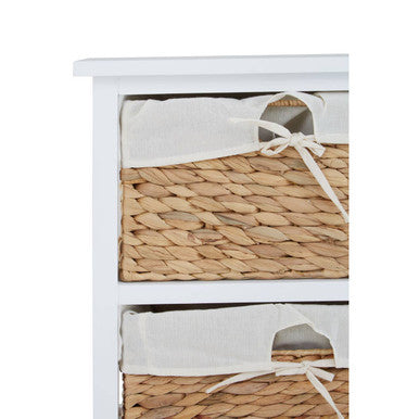 Orsina Ashby 3 Drawer Seagrass Storage Chest – White Wicker Unit