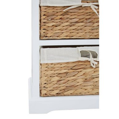 Orsina Ashby 3 Drawer Seagrass Storage Chest – White Wicker Unit