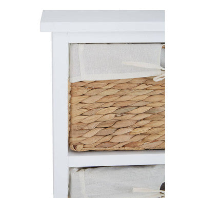Orsina Ashby 5 Seagrass Drawer Chest – White Frame Storage Unit