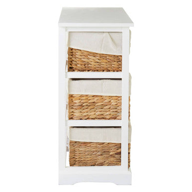 Orsina Ashby 6 Seagrass Drawer Chest – White Coastal Storage Unit