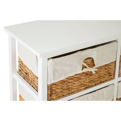 Orsina Ashby 6 Seagrass Drawer Chest – White Coastal Storage Unit