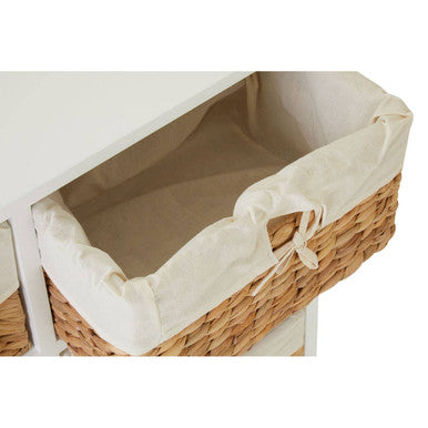 Orsina Ashby 6 Seagrass Drawer Chest – White Coastal Storage Unit