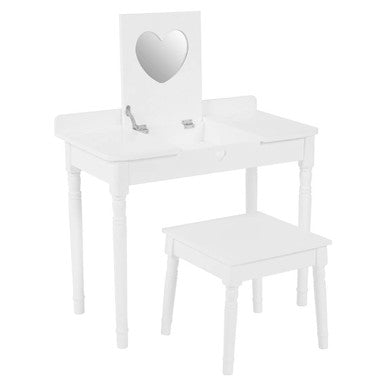 Orsina Children's Dressing Table and Stool | White Kids Vanity Set