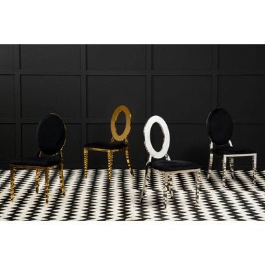 Orsina Sarita Stackable Dining Chair – Modern Silver Metal Frame
