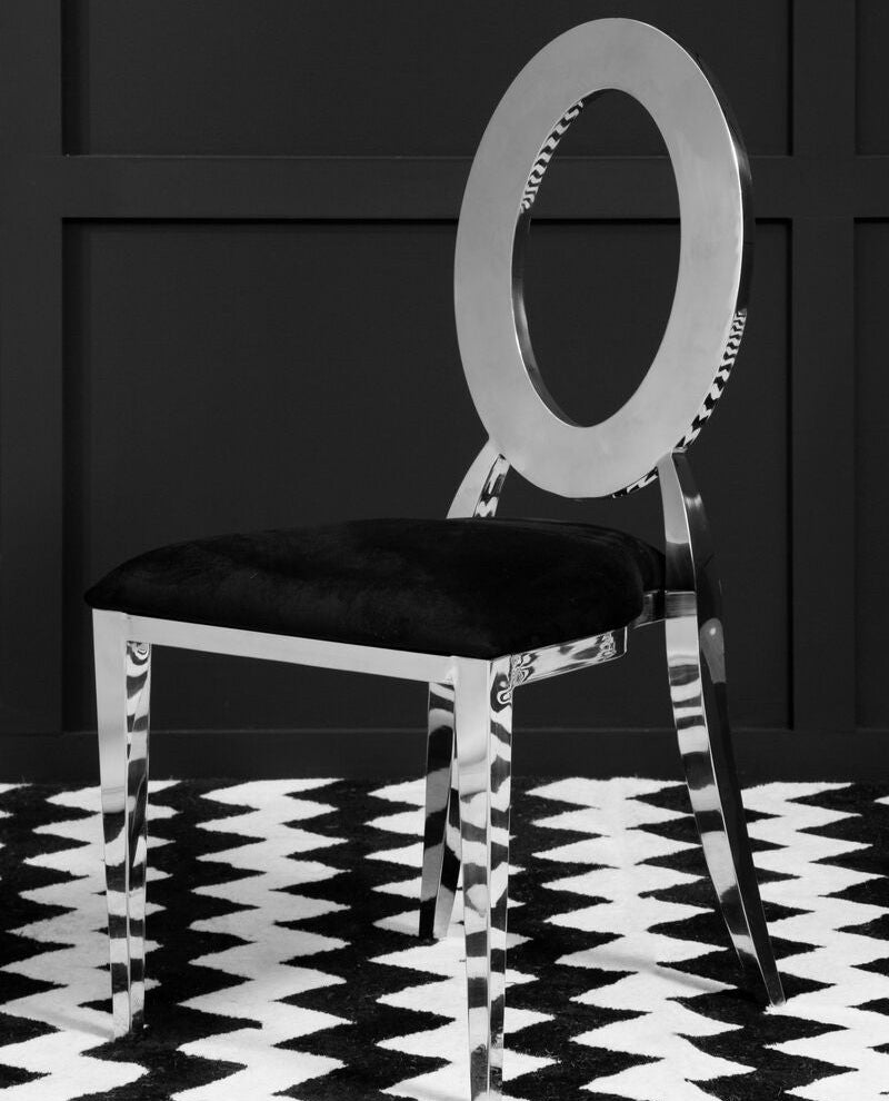 Orsina Sarita Stackable Dining Chair – Modern Silver Metal Frame