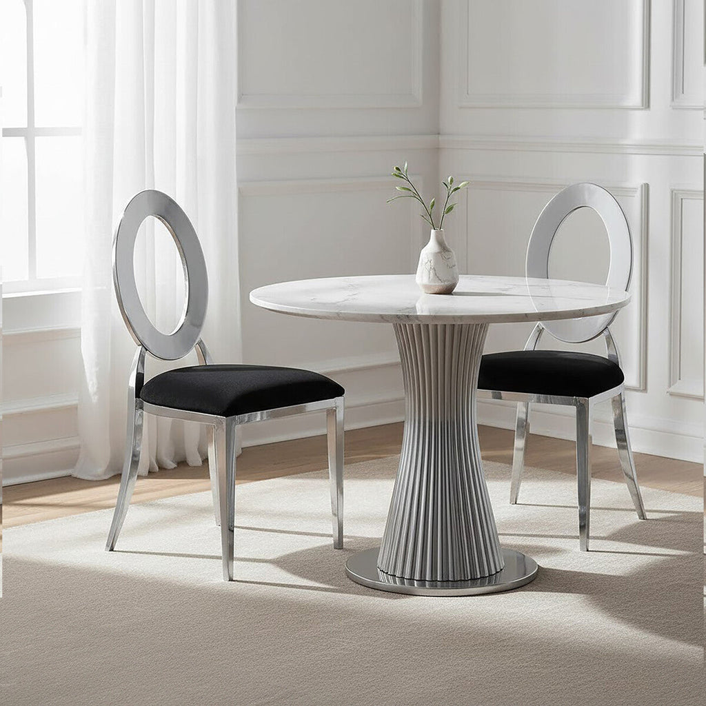 Orsina Sarita Stackable Dining Chair – Modern Silver Metal Frame