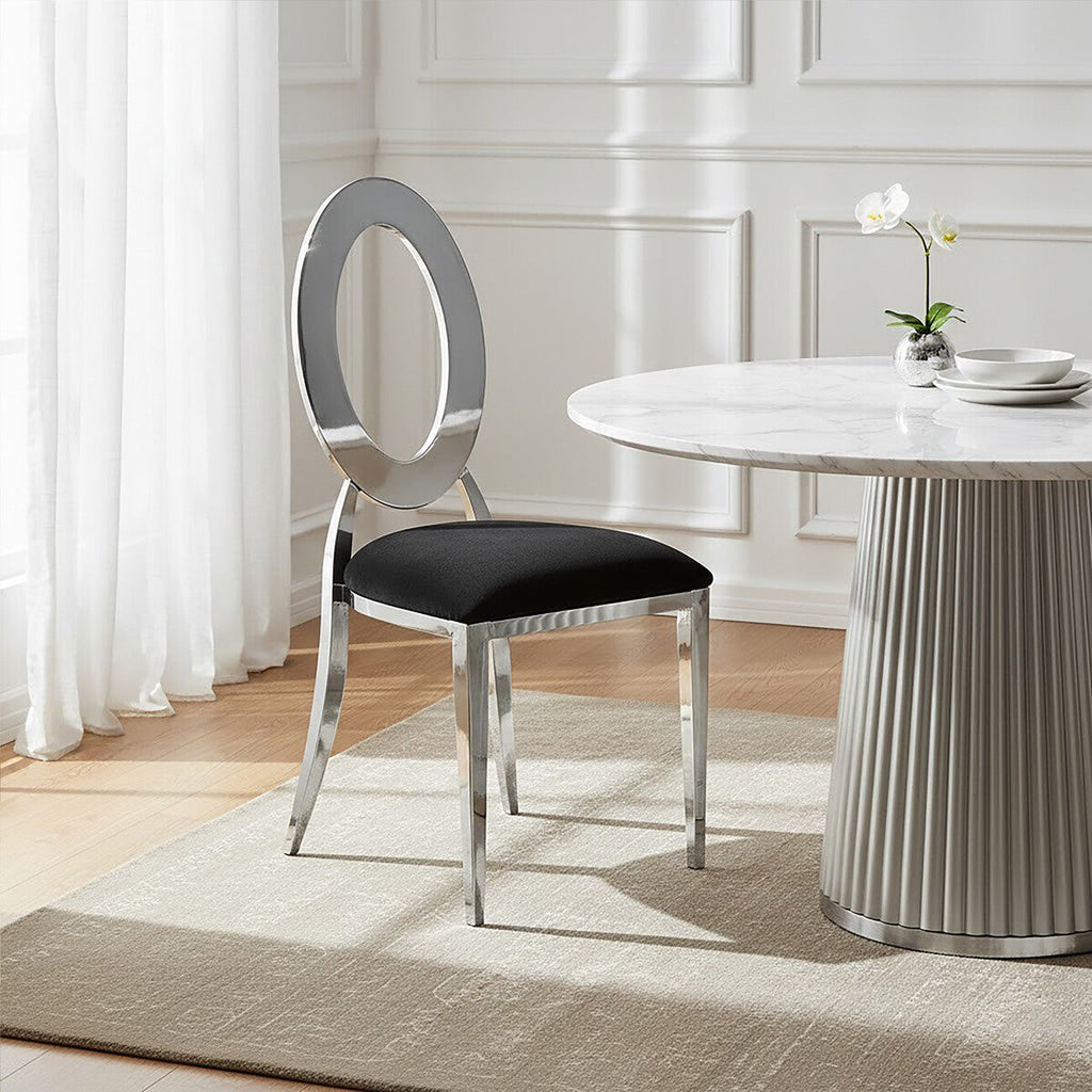 Orsina Sarita Stackable Dining Chair – Modern Silver Metal Frame