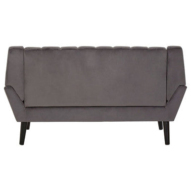 Orsina Savina 2-Seater Grey Sofa – Channel-Stitched Modern Loveseat