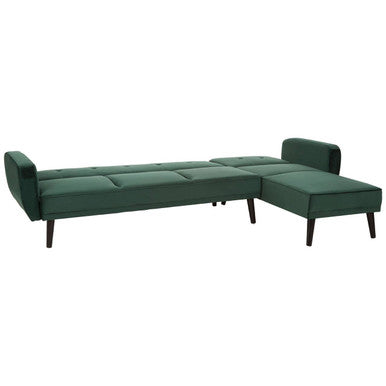 Orsina Serene 3-Seater Green Velvet Sofa Bed – Modern Guest Bed