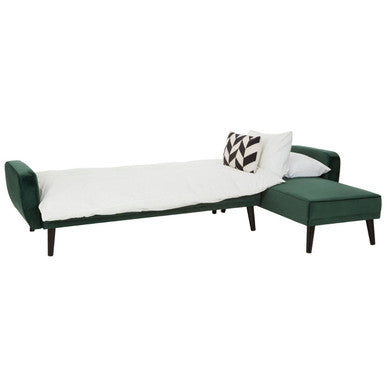 Orsina Serene 3-Seater Green Velvet Sofa Bed – Modern Guest Bed
