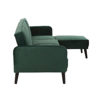 Orsina Serene 3-Seater Green Velvet Sofa Bed – Modern Guest Bed
