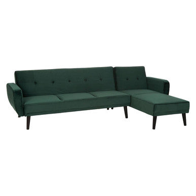 Orsina Serene 3-Seater Green Velvet Sofa Bed – Modern Guest Bed