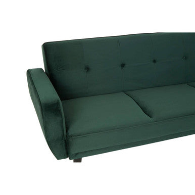 Orsina Serene 3-Seater Green Velvet Sofa Bed – Modern Guest Bed