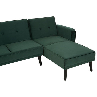 Orsina Serene 3-Seater Green Velvet Sofa Bed – Modern Guest Bed