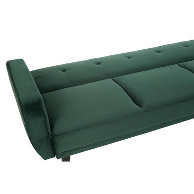 Orsina Serene 3-Seater Green Velvet Sofa Bed – Modern Guest Bed