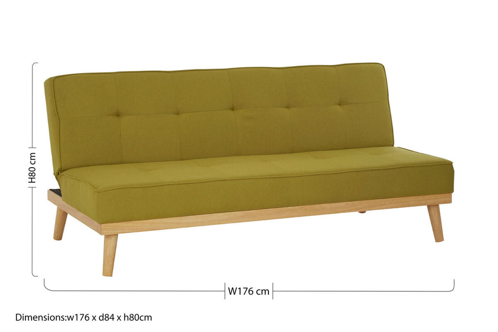 Orsina Stockholm 3-Seater Green Sofa Bed – Modern Scandi Convertible Couch