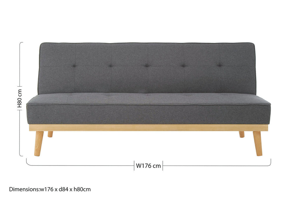 Orsina Stockholm 3 Seater Grey Sofa Bed – Modern Tufted Fabric