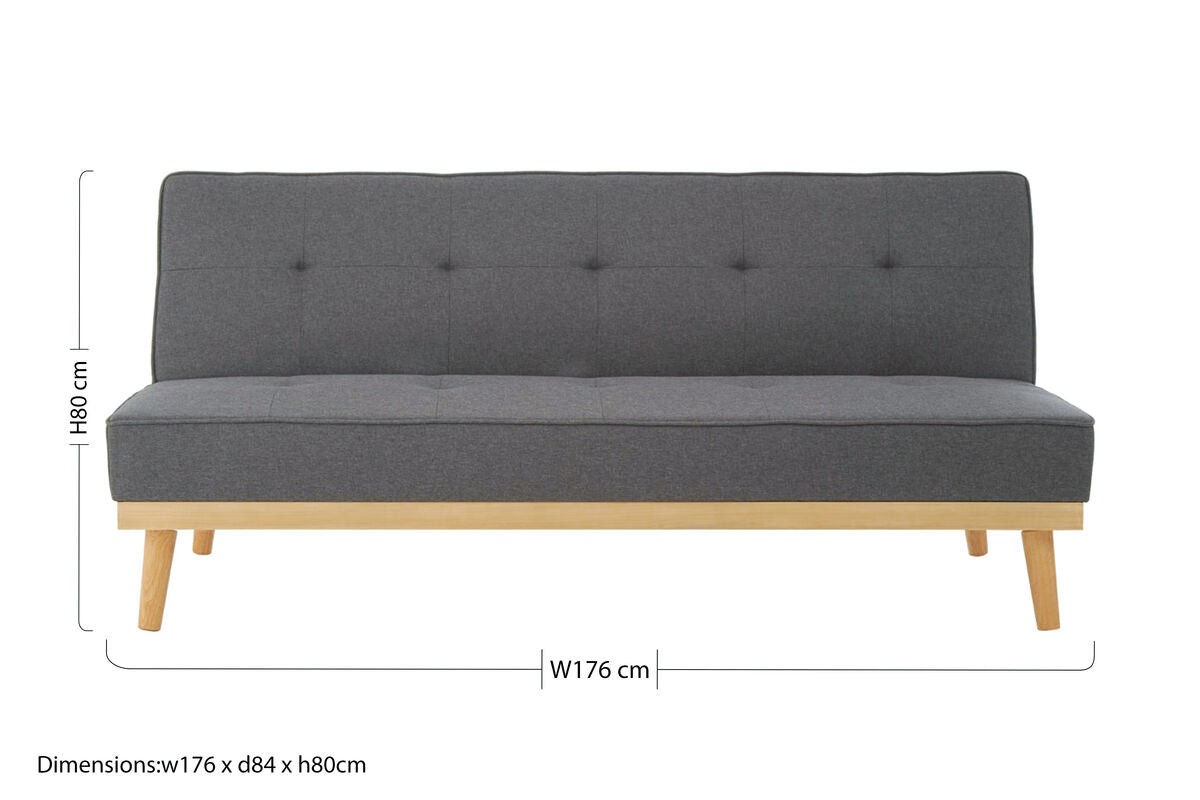 Orsina Stockholm 3 Seater Grey Sofa Bed – Modern Tufted Fabric